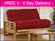 2 Seat Detroit Futon Sofa Bedswith Deluxe Mattresses(3 - 5 Working Day Delivery)