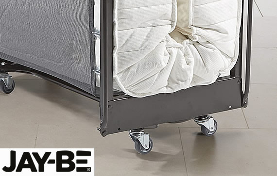 Jay-Be Crown Premier J-Tex with Deep Sprung Mattress - Single Folding Bed - Castors