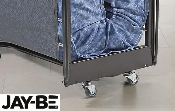 Jay-Be Crown Windermere J-Tex with Deep Sprung Waterproof Mattress - Single Folding Bed - Castors