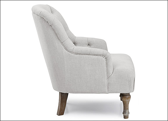 Kyoto Bianca Cream Linen Chair - Kyoto Bianca Cream Linen Chair - Side