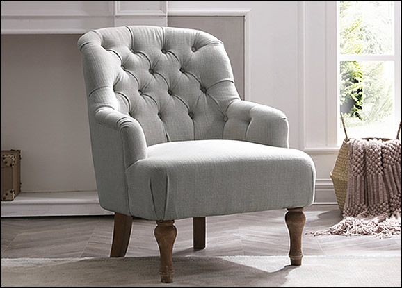Kyoto Bianca Grey Linen Chair - Main Image