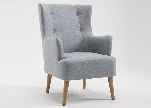 Kyoto Camille Herringbone Light Grey Chair