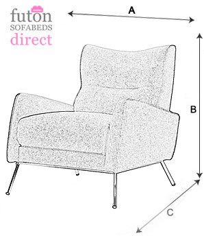 Kyoto Chloe Light Grey Chair - Dimensions