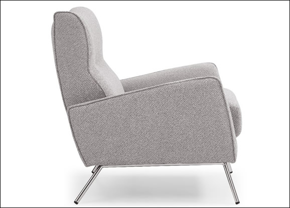 Kyoto Chloe Light Grey Linen Chair - Kyoto Chloe Chair - Side