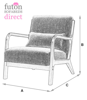 Kyoto Inca Green Woven Chenille Chair - Dimensions