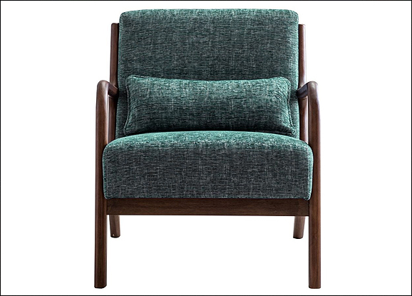 Kyoto Inca Green Woven Chenille Chair - Kyoto Inca Green  Woven Chenille Chair -Front