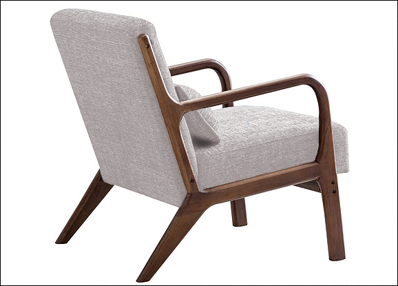 Kyoto Inca Natural Woven Chenille Chair - Kyoto Inca Natural Woven Chenille Chair -Back
