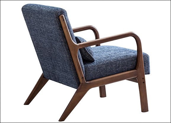 Kyoto Inca Navy Woven Chenille Chair - Kyoto Inca Navy  Woven Chenille Chair -Back