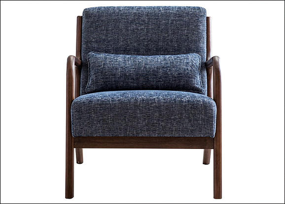 Kyoto Inca Navy Woven Chenille Chair - Kyoto Inca Navy  Woven Chenille Chair -Front