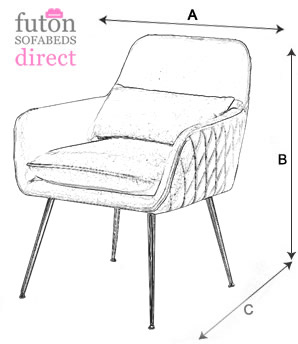 Kyoto Jess Grey Chair - Dimensions