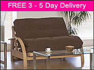 2 Seat New York Futon Sofa Bedswith Deluxe Mattresses(3 - 5 Working Day Delivery)